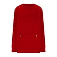 thumbnail image 4 of AGWOLF Crew Neck Sweatshirts for Women Casual Long Sleeve Tops with Pocket Comfy Solid Color Loose Pullover Tunic, 4 of 5