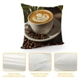 thumbnail image 4 of Chilfamy Coffee Beans Pillow Cases with Zipper Home Decor for Living Room Bedroom Bed Cushion High-Quality Throw Pillow Cover 1PC 20x20in, 4 of 5