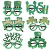 monraily 6 pcs St. Patrick's Day Glasses Green Clover Costume Accessories Photography Props School Stage Performance Role-Playing Prop