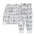 thumbnail image 5 of WOYY Girls DIY Hand Painted Pajamas Colorable Long Sleeve Top Pants Nightwear, Sizes 2-10, 5 of 8
