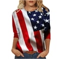 thumbnail image 2 of GaThRRgYP Going Out Tops for Women,Womens Plus Size $5,Women's Fashion Printed T-shirt Mid-length 3/4 Sleeves Blouse Round Neck Casual Tops Red XXXL, 2 of 5