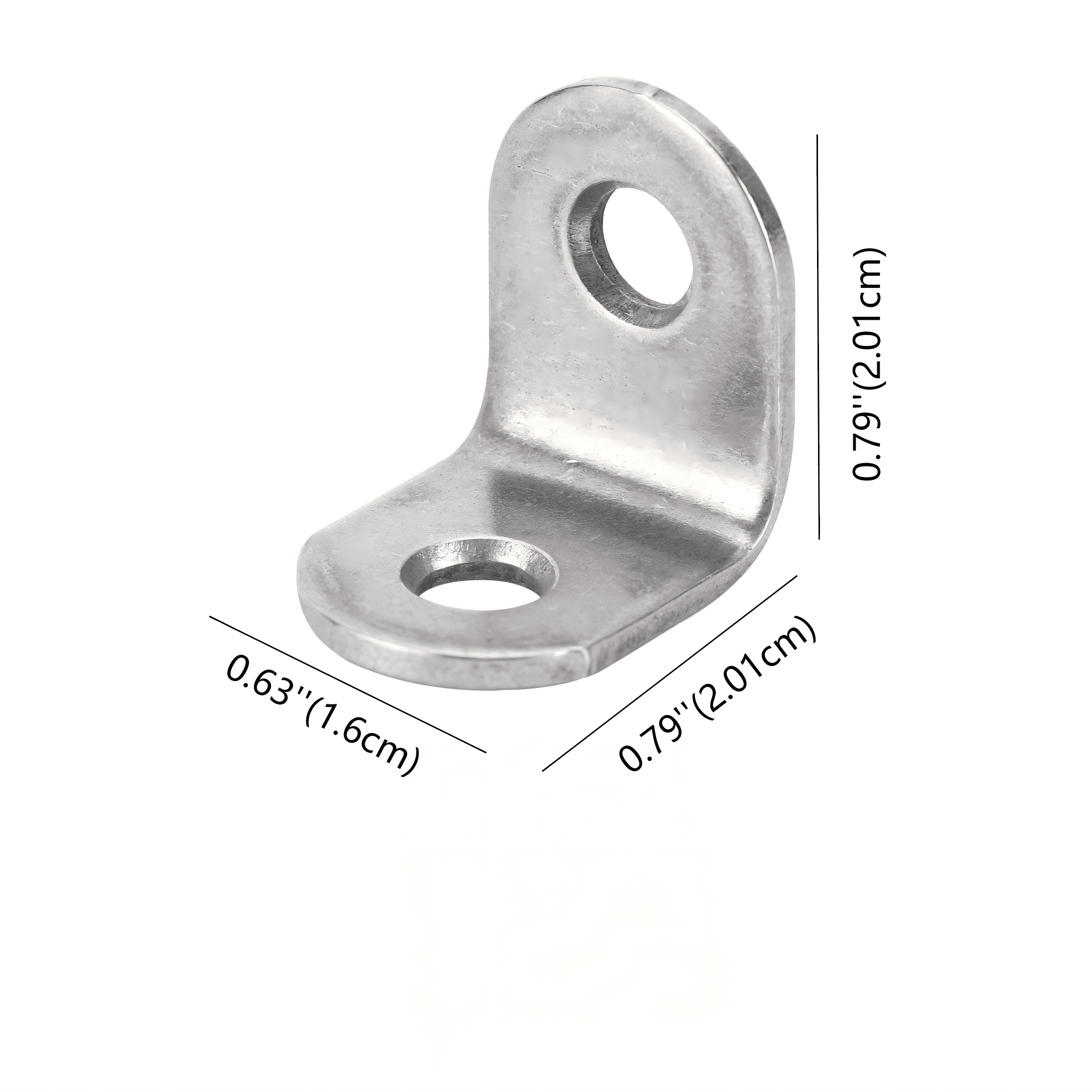 Hyper Tough 0.79 in. Stainless Steel Corner Brace for Shelves and Wood Furniture with Screws, 50 Pack