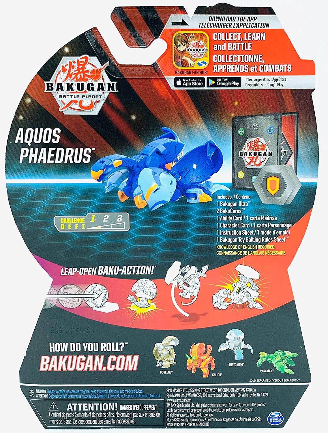 Bakugan Battle Planet Ultra Aquos Phaedrus 3" Collectible Figure