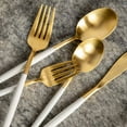 thumbnail image 4 of Cambridge 306320Ckg12Ds Mazzy Gold With White-Handle 20-Piece Flatware Set, 4 of 5