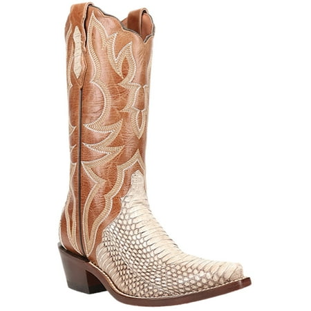 

Dan Post Women s Exotic Snake Western Boot Snip Toe Brown 6.5 M US