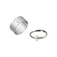 thumbnail image 2 of s de Coincidencia Huecos Establecidos para Mujeres Mujeres Compromiso de Compromiso Ajustable Abierto Joyería Punk Plata Salvador Anillos a juego, 2 of 6
