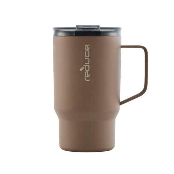 REDUCE Hot1 Taza aislada de acero inoxidable Hot1 de 18 oz con tapa de ajuste de temperatura - Aspiradora de doble pared, compatible con portavasos - Mantiene las bebidas calientes durante 6 horas - I