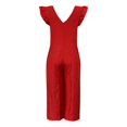 thumbnail image 6 of Women's Fashion Solid V Neck Flying Sleeve Baggy Wide Leg Jumpsuit, Polyester & Spandex, for Various Occasions, 6 of 6