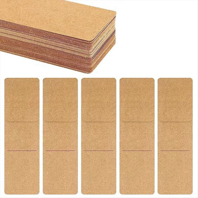 100 Unidades Soporte para Marcapáginas Resina, Fundas para Marcapáginas Papel Kraft, Soporte para Cubierta Marcadores Marrones, Tarjetas Presentación en , Marcapáginas DIY