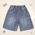 thumbnail image 3 of NIPAXO Boys Denim Shorts, Pull On Summer Shorts, Dark Blue, 7-8Y, 3 of 6