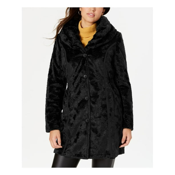 Laundry Womens Black Faux Fur On Down Winter Jacket Coat M Com Laundry Womens Black Faux Fur On, Laundry Faux Fur Lined Coat Womens