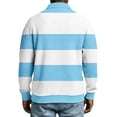 thumbnail image 3 of New Striped Graphic Polo Shirts For Men Fashion Spring Long Sleeve 3D Printed Golf Polo Shirts Casual Oversized Business Tops Comfortable Streetwear Sky Blue XL, 3 of 3