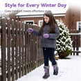 thumbnail image 5 of NIPAXO Kids Snow Boots Waterproof Grey and Black with Light Purple Lacing Faux Fur Collar Winter Boots for Boys Girls, 5 of 11
