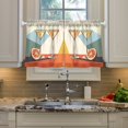 thumbnail image 2 of Yayeee Kitchen Curtains Light Filtering 27"x36" Rod Pocket Short Cafe Window Panel, Beige Glasses, 2 of 7