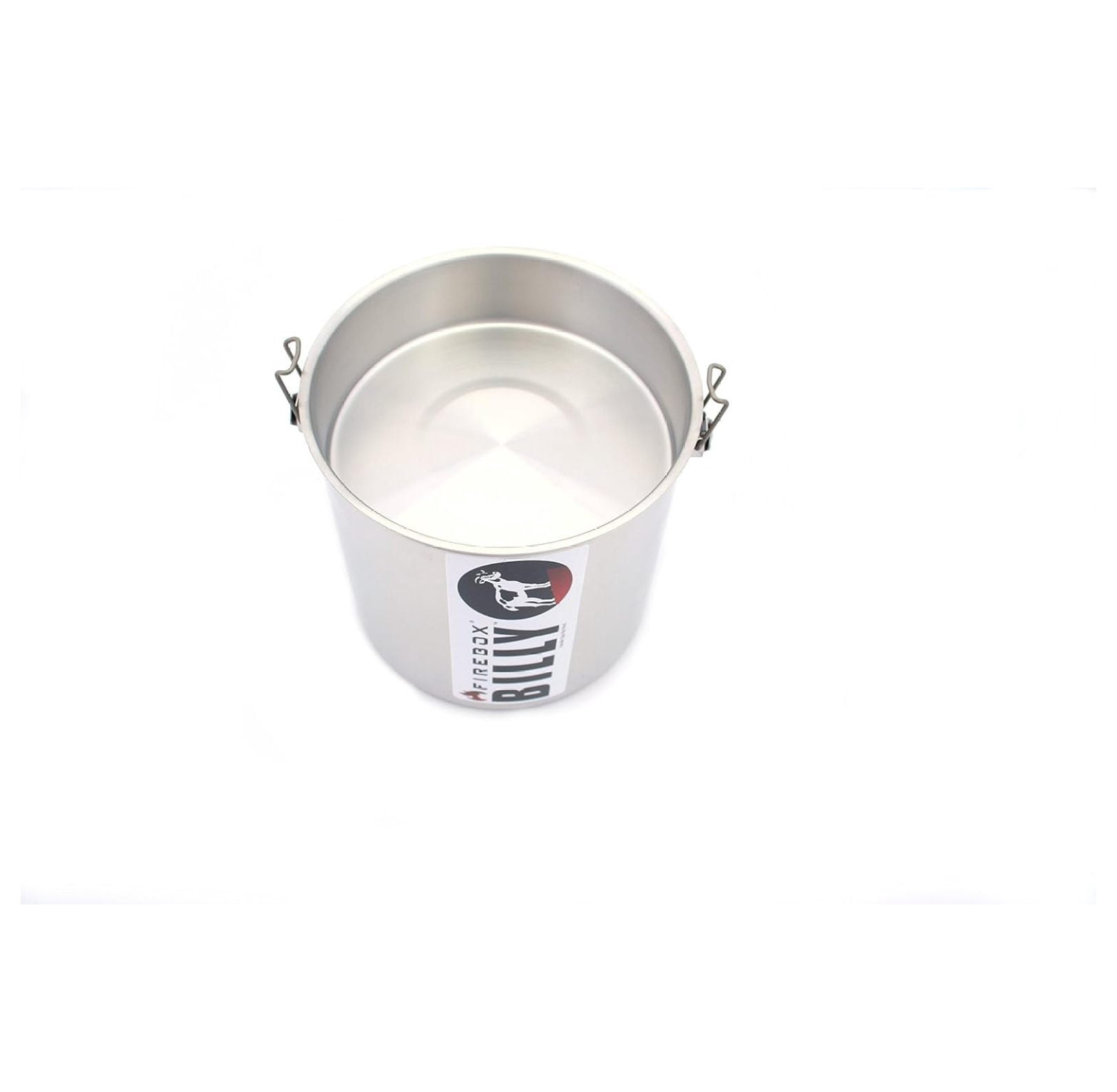 Locking Bail Handle Camping Pot, Billy Can Bushcraft Kit - Zebra Loop Handle Pot SS Handle Clips (Installed)