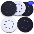 thumbnail image 1 of Paquete de 5 almohadillas de interfaz, almohadillas de esponja suave para moler rebanadas, discos de pulido de papel de lija flocados autoadhesivos, 125 mm de diámetro (8 agujeros), 1 of 5