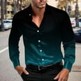 thumbnail image 2 of Long Sleeve Shirts for Men, Mens Stretch Satin Dress Shirts Ombre Long Sleeve Button Down Shirt Formal Business Prom Party Wedding Shirt, 2 of 8