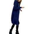 thumbnail image 3 of BUWTTED Womens Hoodies 2025 Zip Up Sweatshirts Oversized Fashion Long Hooded Fall Winter Fleece Jackets with Pockets Blue XL, 3 of 7