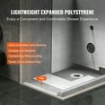 thumbnail image 4 of KFFKFF Shower Base Kit, 60"x38" Shower Tray Set with 6.3" Displaced Drain, Featherweight EPS Shower Assembly Kits with 2 Water-Resistant Fabrics, Shower Tray Gradient Rods Suitable for Restroom, 4 of 9