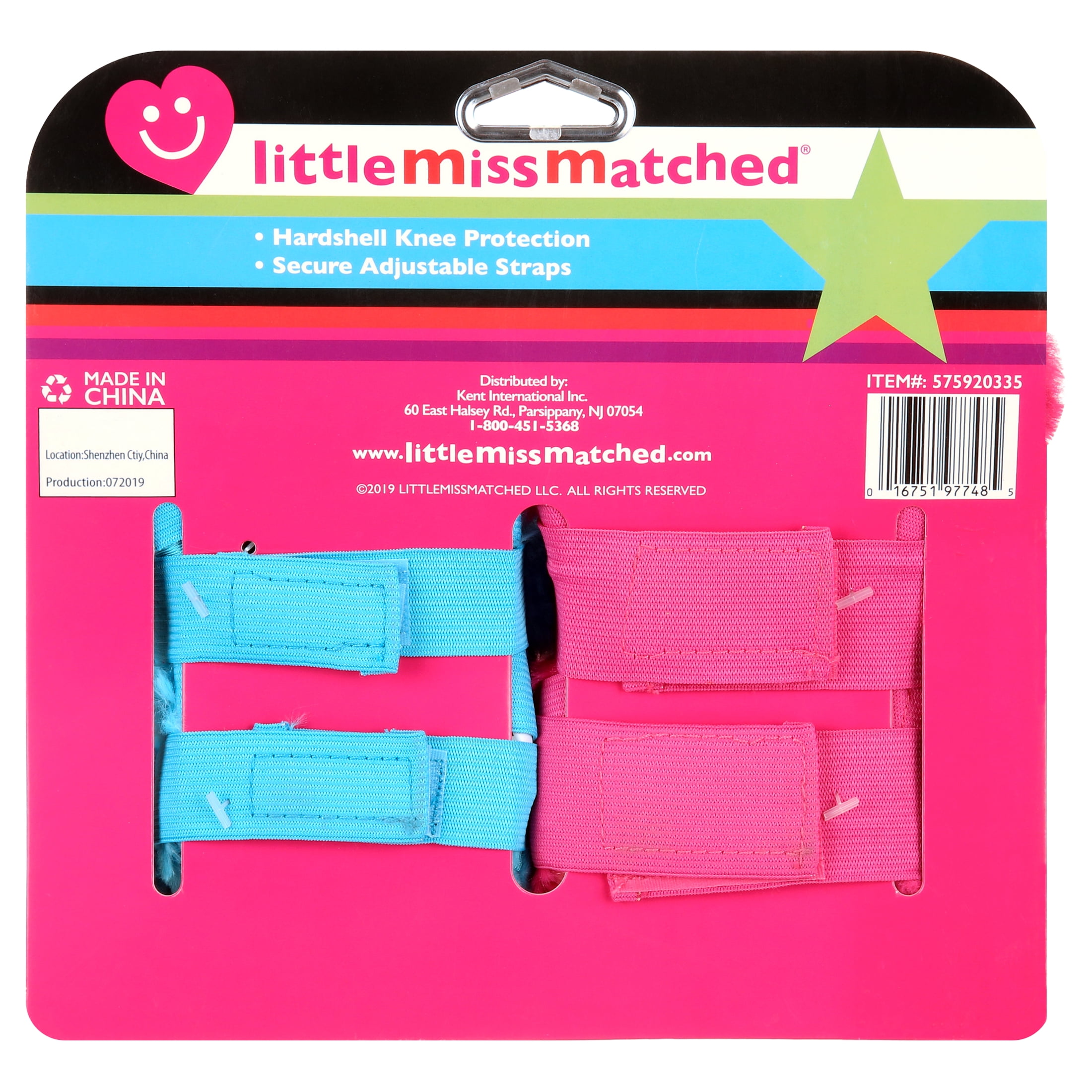 LittleMissMatched Furrr-Tastic Birdie Multi-Sport Child's Protective Pad Set, Pink/Blue