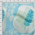 thumbnail image 4 of oneOone Cotton Poplin Turquoise Blue Fabric Tropical Abstract Leaves Craft Projects Decor Fabric Printed By The Yard 56 Inch Wide, 4 of 4