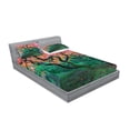 thumbnail image 2 of Ambesonne Tree Fitted Sheet & Pillow Sham Set, Red Leaf Maple in Garden, Queen, Green, 2 of 2