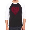thumbnail image 1 of LA Pop Art Men's Raglan Baseball Word Art T-shirt - Crazy Little Thing Called Love, 1 of 2