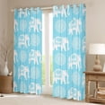 thumbnail image 2 of Feelyou Teens Tribal Elephant Black Out Curtains, Vintage Western Damask Curtains Pack of 2 (42x63 Each), Mandala Flower Floral Bedroom Curtains, Window Curtains Home Decor, 2 of 6
