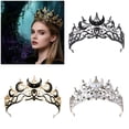 thumbnail image 2 of Misright Shimmering Stars Queen Tiaras Gothic Headpiece For Cosplay Event Gathering, 2 of 14