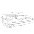thumbnail image 4 of Chaise Sofa Bed Gray 105 Inch Sleeper Chair Bed Fabric Sofa Chaise Lounge Indoor, 4 of 7