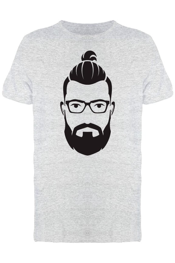 Bearded Man Face Drawing T-Shirt Men -Image by Shutterstock, Male Medium