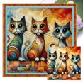 thumbnail image 1 of Kit Punto Cruz Gato Impreso Hilo Algodón Ecológico Bordado Arte 50x50cm 11CT, 1 of 9
