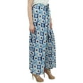 thumbnail image 4 of Phagun Women's Trousers Wear Blue Cotton Poplin Wide Leg Palazzo Pant-S, 4 of 7