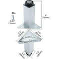 thumbnail image 2 of 6 Inch Furniture Legs Aluminium Alloy Adjustable Feet Cabinet Shelves Leg Height Replacement 5pcs, 2 of 7