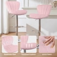 thumbnail image 5 of Nefoso Bar Stools Set of 2,Adjustable Bentwood Barstools,Velvet Leather Upholstered Bar Chair with Back and Footrest, for Bar, Kitchen, Dining Room,Pink, 5 of 8