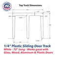 1/4" WHITE PLASTIC SLIDING TRACK 6' LONG