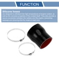 thumbnail image 4 of Unique Bargains 1 Set 70-83mm 2.76"-3.27" ID 100mm 3.94" Length 0° Black Red Car Silicone Hose with Clamps Universal, 4 of 7