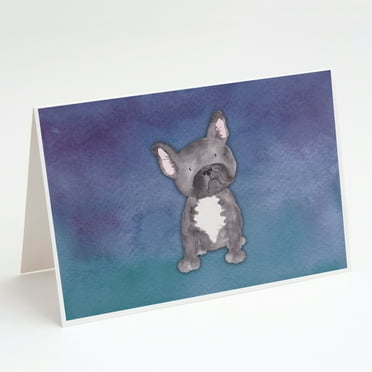French Bulldog Watercolor Greeting Cards and Envelopes Pack of 8