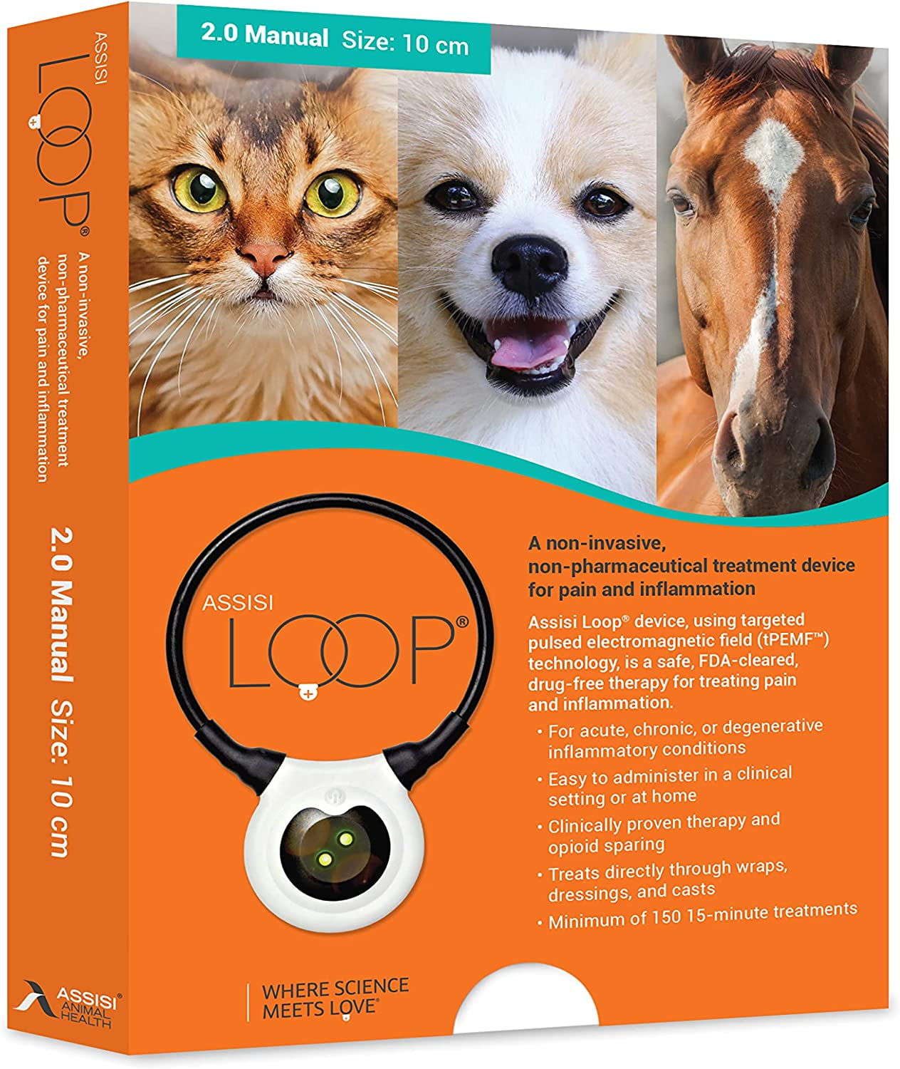 Assisi LOOP 2.0 Manual tPEMF Device for Dogs, Cats, and Horses