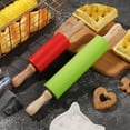 thumbnail image 5 of Topekada 2 Pack 12/9in Non-Stick Silicone Rolling Pins for Bake,Dough Roller for Pizza,Cookie with Wooden Handle,Nonstick Surface,2 Sizes(Green/Red), 5 of 8