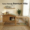 thumbnail image 4 of Wooden Rabbit Hutch Indoor and Outdoor, Large Rabbit Cage Chicken Coop Expandable, Weatherproof Bunny Cage with Anti-Chew Metal Frame Ramp for Backyard Small Animals Rufous, Natural, 4 of 9