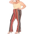 thumbnail image 4 of Women's Plus Size High Waisted Palazzo Pants Soft Stretch Print and Solid Flare Leggings, 4 of 5