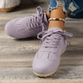 thumbnail image 5 of WILLBEST Running Shoes for Women Wide Toe Box Ladies Retro Pure Colour Frosted Leather De Training Shoes Retro Round Toe Lace Up Sports Board Shoes Casual Shoes Sneakers, 5 of 5