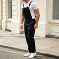 thumbnail image 5 of Afuyipoi Mens Denim Bib Overall Relaxed Fit Multi Pockets Cargo Long Pants Summer Jeans For Work Outdoor Activity Black Size XL, 5 of 8