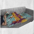 thumbnail image 6 of Prague Soft Flannel Fleece Throw Blanket, Colorful Arrangement with Charles Bridge Swans in River Cartoonish Graphic Design, Cozy Plush for Indoor and Outdoor Use, 60" x 80", Multicolor, by Ambesonne, 6 of 6
