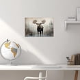thumbnail image 4 of ZHONGYUTONG Large Moose Wall Art Wildlife Canvas Pictures Rustic Forest Wilderness Animal Painting Elmer Moose Artwork for Home Cabin Wall Decor Frame (24.00" x 36.00"), 4 of 6