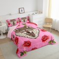 thumbnail image 4 of Feelyou Rustic Wolf Wildlife Bedding Comforter Set, Fashion Red Rose Floral Twin Comforter Sets, Teens Kids Boys Girls Reversible Bedding Set, Luxury Bedroom Decor, 2-Piece, 4 of 9