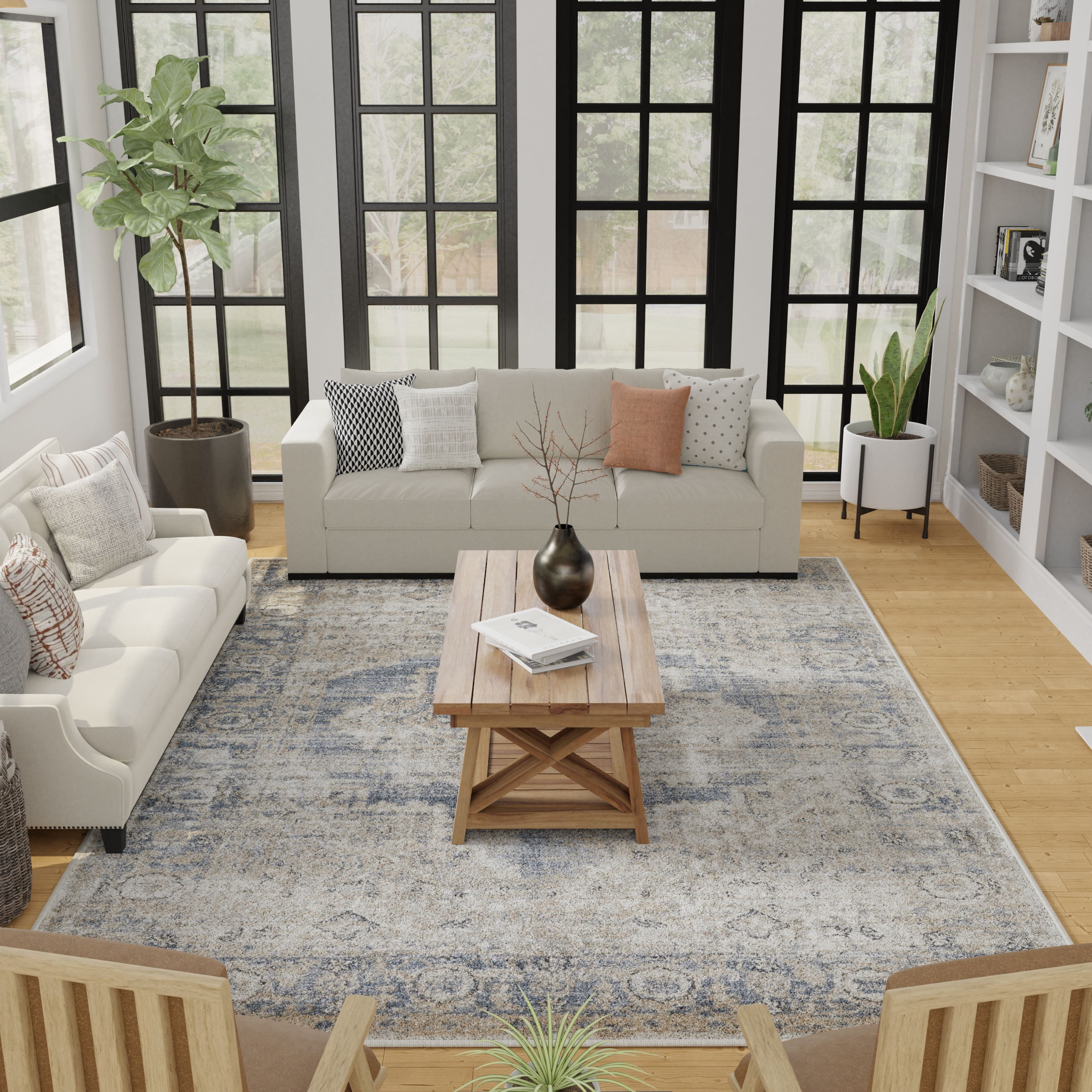 Loomaknoti Kehleigh Alarik 5' x 7' Beige Oriental Indoor Area Rug
