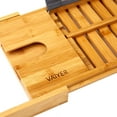 thumbnail image 5 of Vaiyer Bamboo Bathtub Tray Caddy Wooden Bath Tray Table w/ Extending Sides Reading Rack Tablet Holder Mobile Tray and, 5 of 7