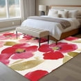 thumbnail image 4 of Non-Slip Rug Pad Rugs Watercolor Red Flower Petals on White Rectangle Area Rugs 5x7Ft Soft Carpet Pads for Living Room Kids Room, Garden Green Leaf, 4 of 9